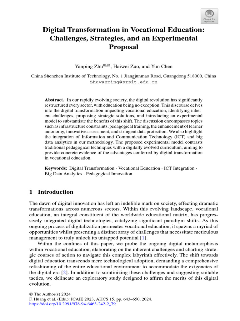 Digital Transformation in Vocational Education | PDF | Analytics ...