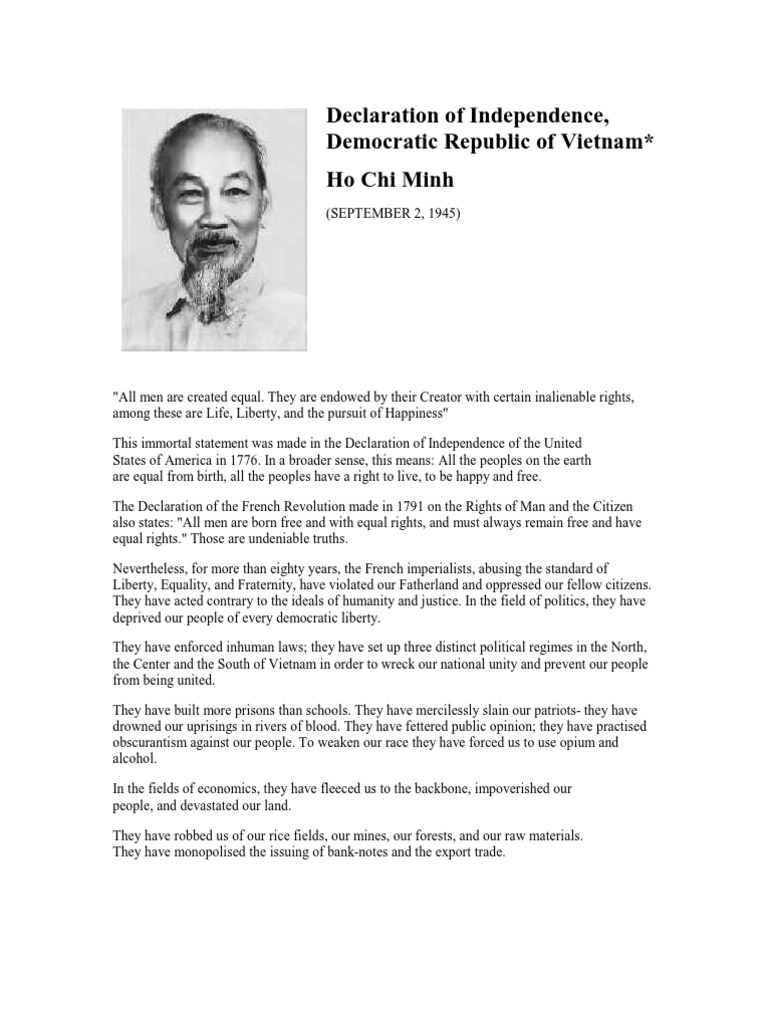 Vietnamese Declaration of Independence | PDF | North Vietnam ...