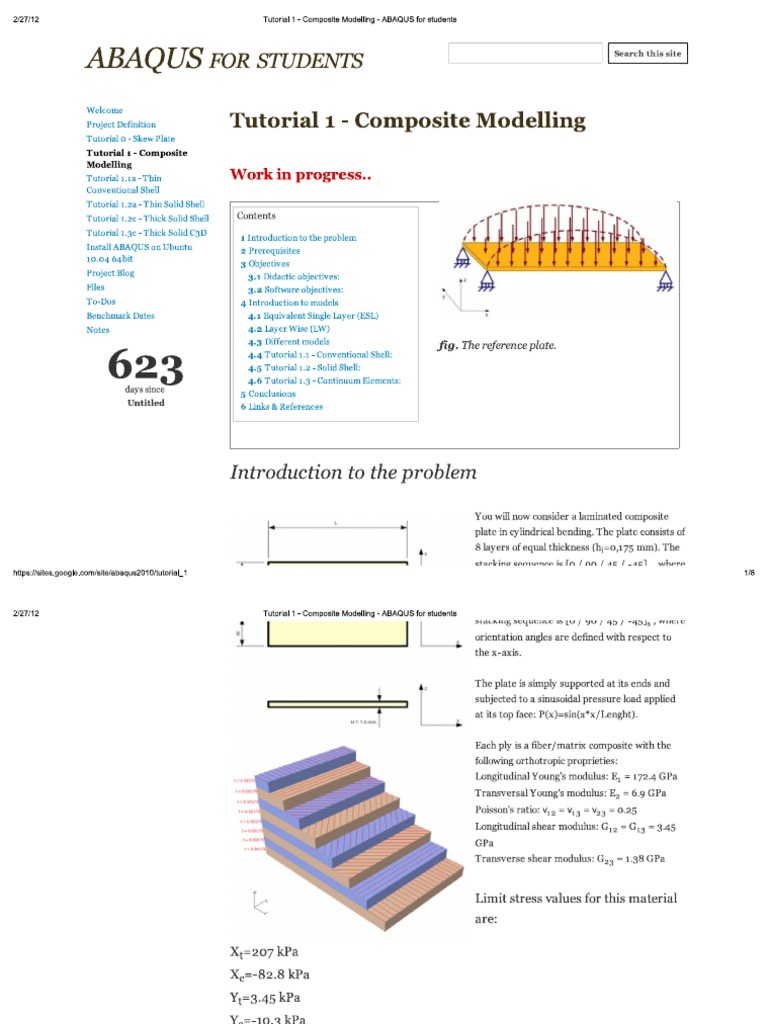 Print - Tutorial 1 - Composite Modelling - ABAQUS For Students | PDF