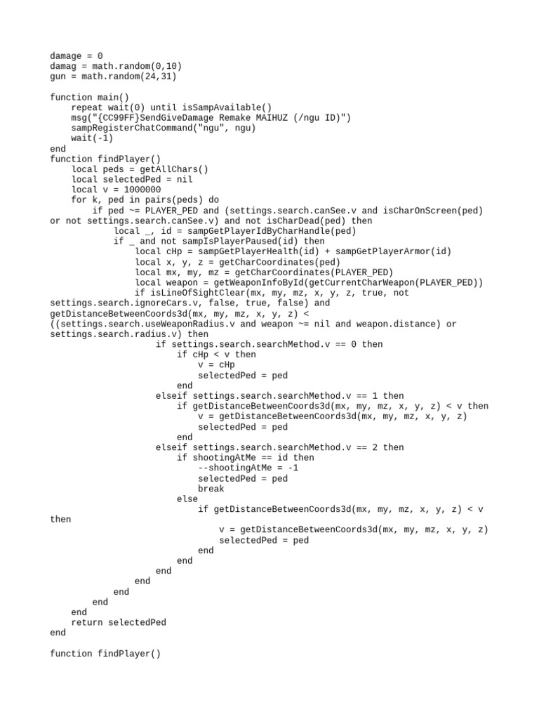 SAMP Damage Command Script Guide | PDF