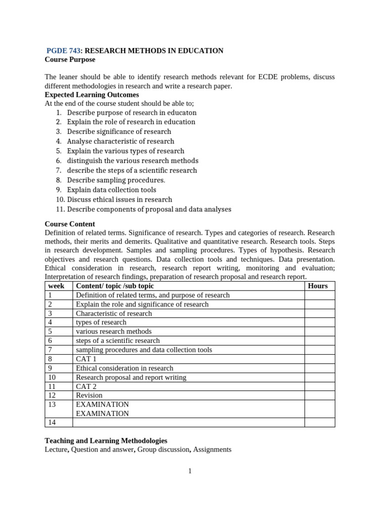Research Methods in Education Overview | PDF | Sampling (Statistics ...