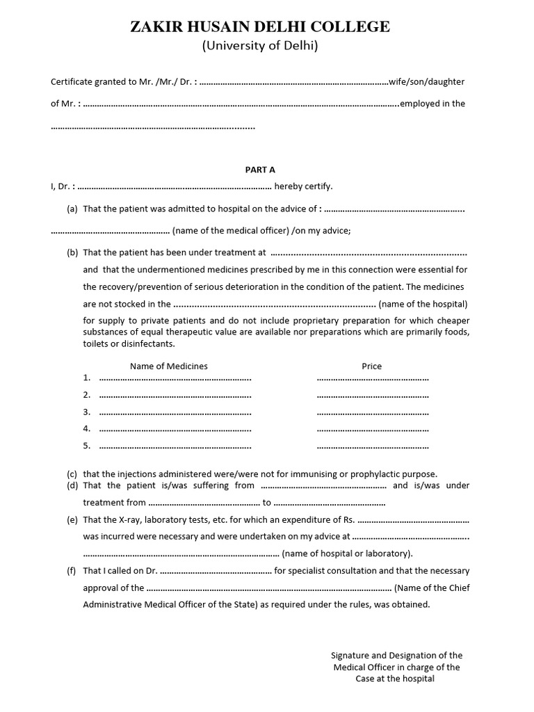 Medical Treatment Certification Template | PDF | Hospital | Public Services