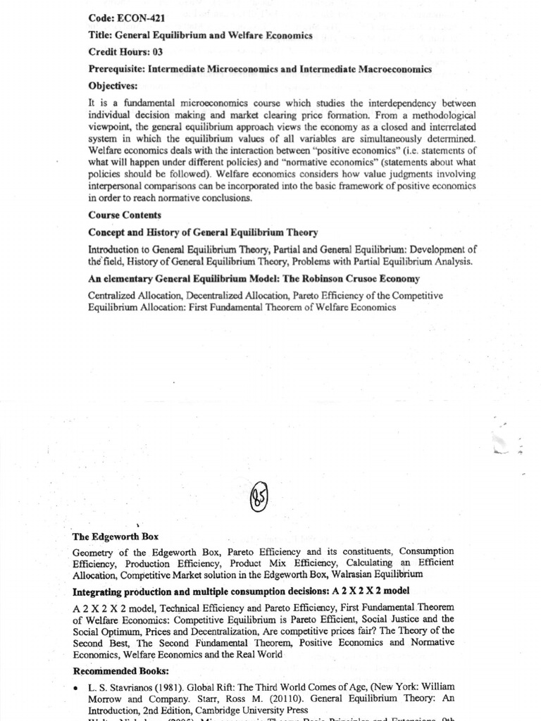 General Equilibrium & Welfare Economics | PDF | General Equilibrium ...
