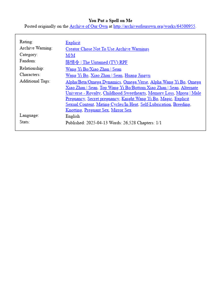 You Put A Spell On Me | PDF