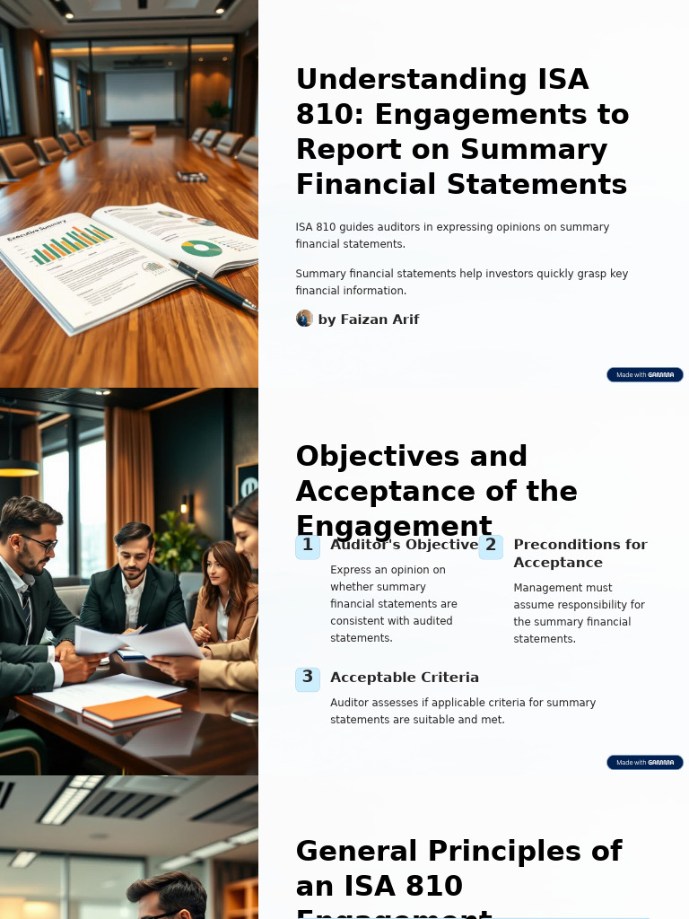 ISA-810 Engagements To Report On Summary Financial Statements | PDF | Audit