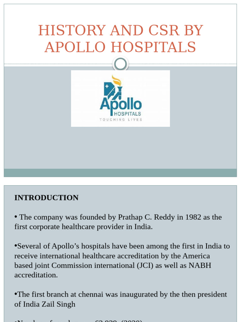 Apollo Hospitals: History and CSR Insights | PDF | Health Care | Social ...
