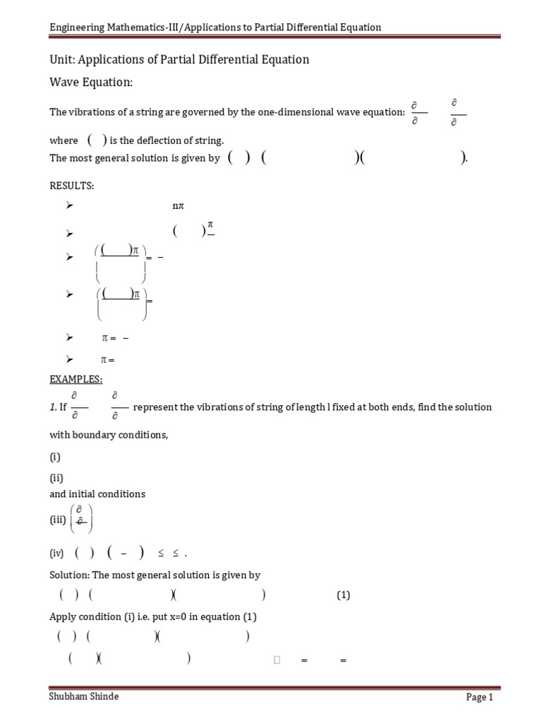 Applications of Wave Equations in PDEs | PDF | Wave Equation | Equations