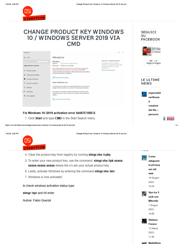 Change Product Key via CMD for Windows | PDF | Computing | Microsoft ...