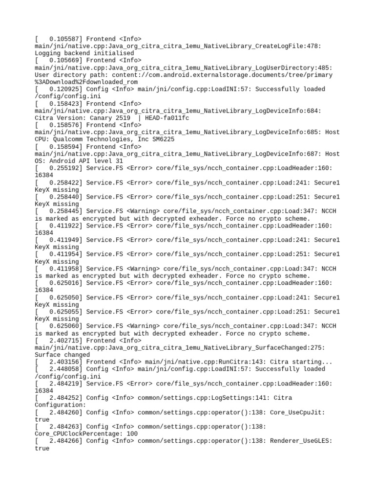 Citra Log | PDF | Computer Architecture | Computing