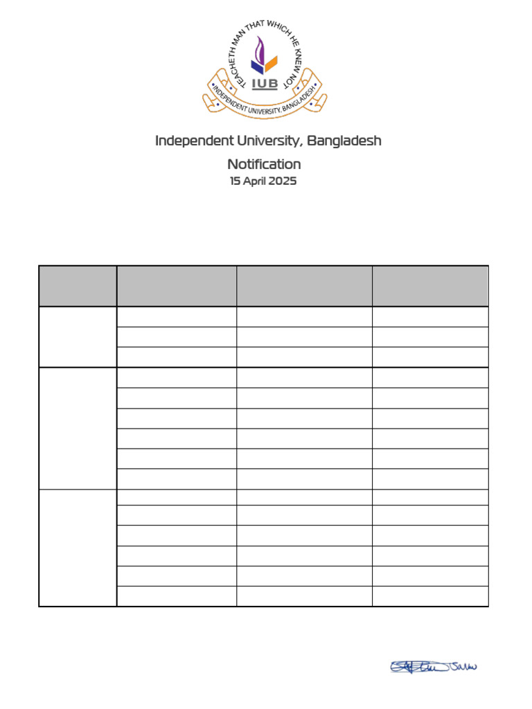 IUB Spring 2025 Exam Schedule Notification | PDF | Academic Term ...