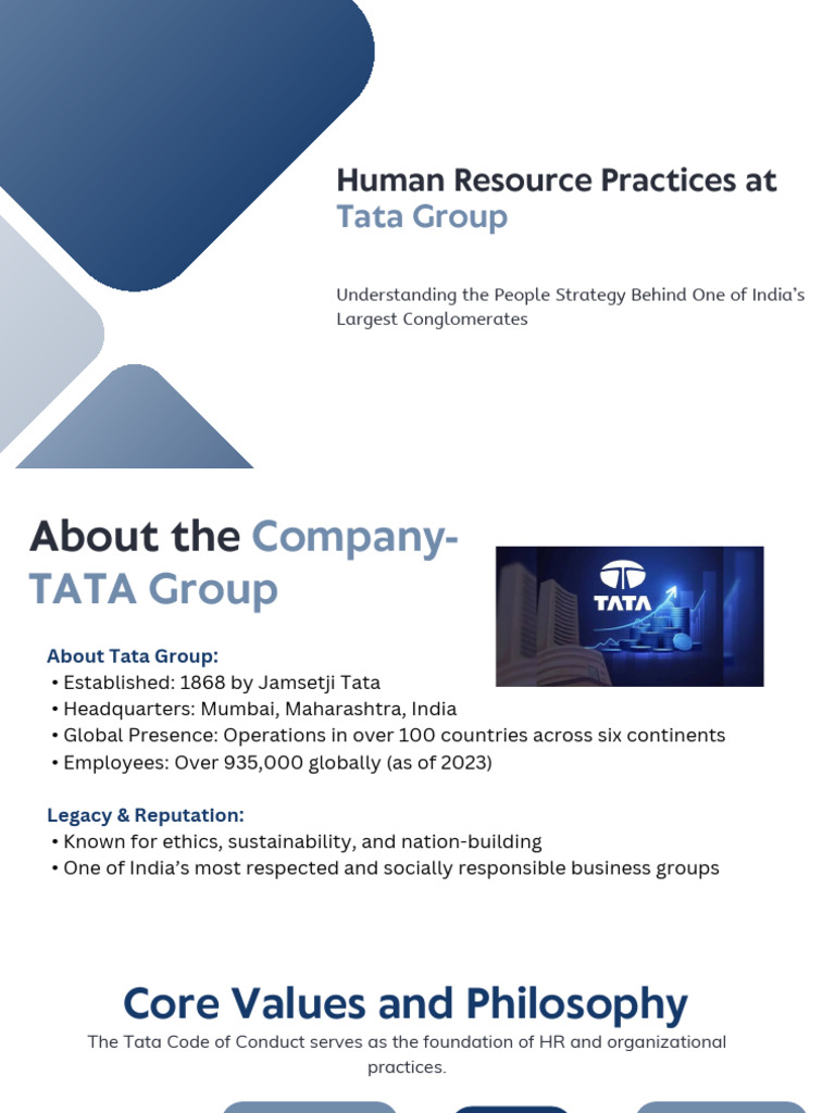 Tata Group's HR Philosophy and Practices | PDF | Human Resource ...