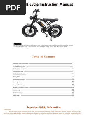 Honeywhale e Bike Manual | PDF | Wheeled Vehicles | Motor Vehicle