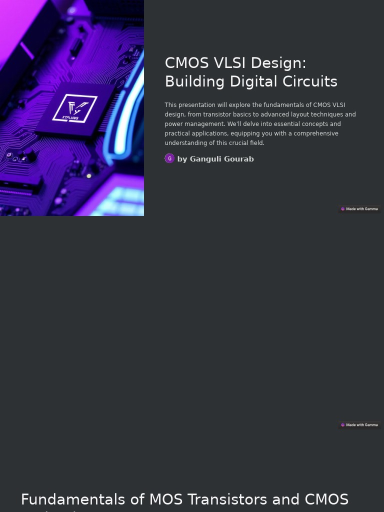CMOS VLSI Design Fundamentals | PDF | Cmos | Logic Gate