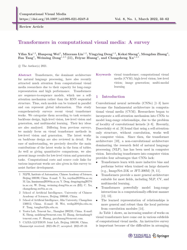Visual Transformers in Media Survey | PDF | Learning | Computing