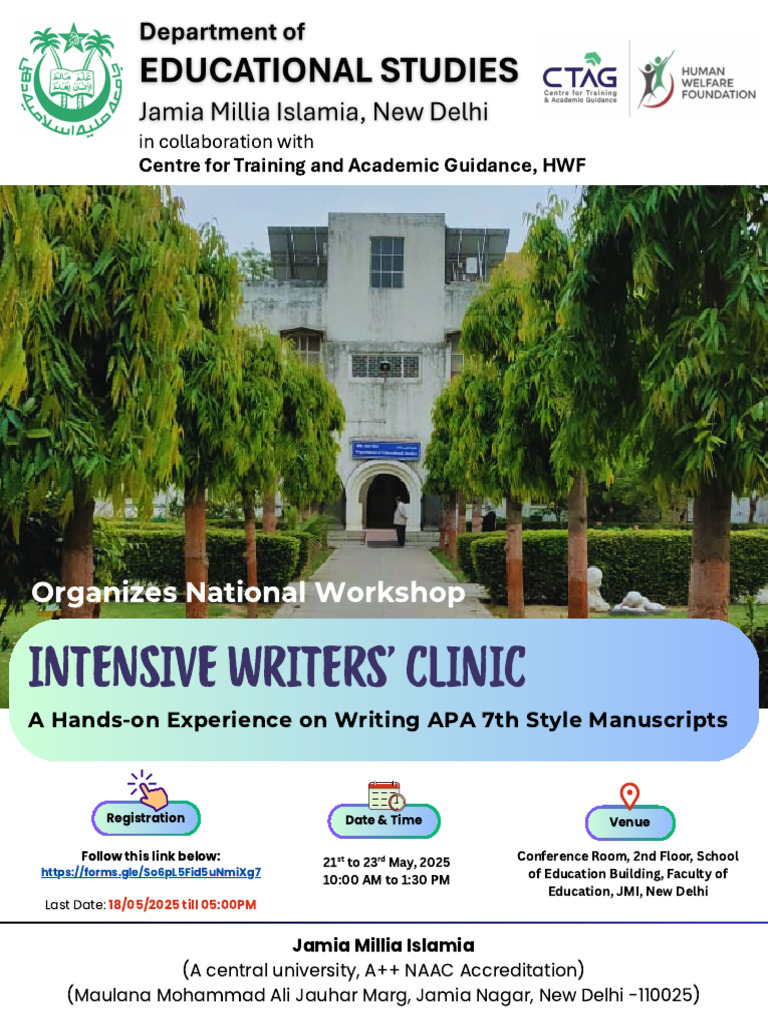Jamia Millia Islamia APA Writing Workshop | PDF | Apa Style | Academia