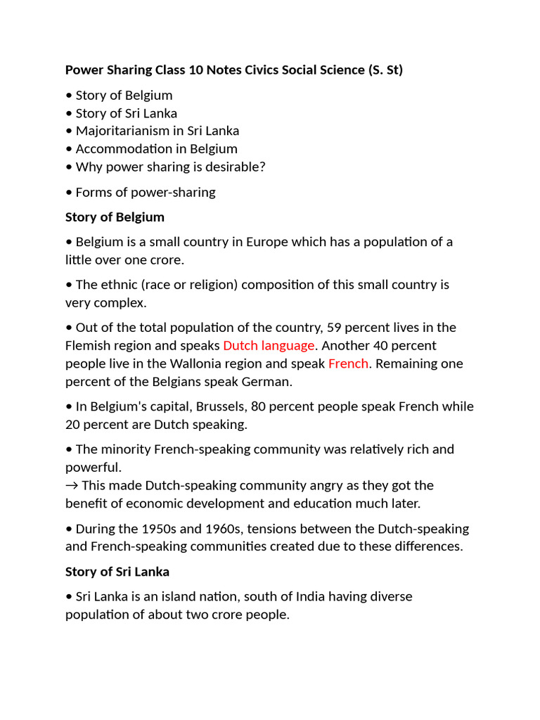 CLASS 10 CIVICS POWER SHARING NOTES PDF visual data 7