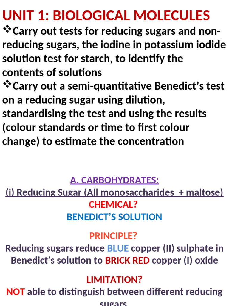 Part 3 Biochemical Tests Carbohydrates | PDF | Sugar | Diet & Nutrition