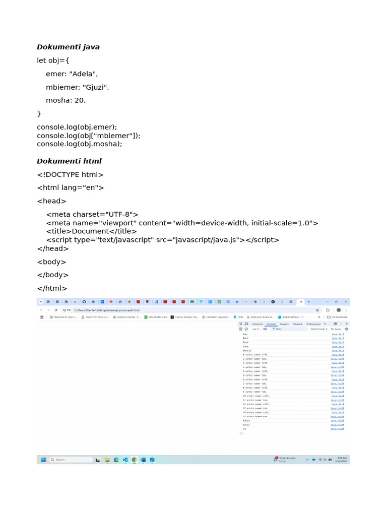 JavaScript Object and HTML Integration | PDF
