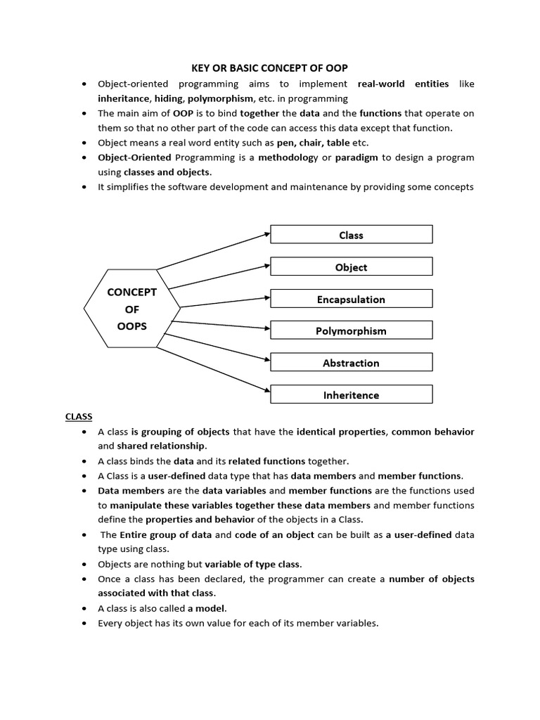 Key Concepts of Object-Oriented Programming | PDF | Object Oriented ...