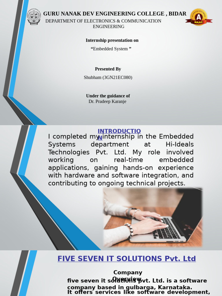 Internship in Embedded Systems Overview | PDF | Embedded System | Arduino