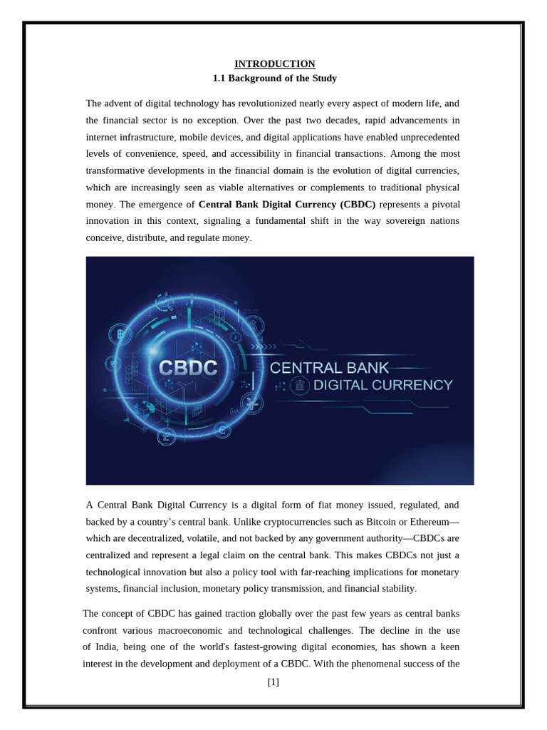 India's Central Bank Digital Currency Overview | PDF | Money | Central ...