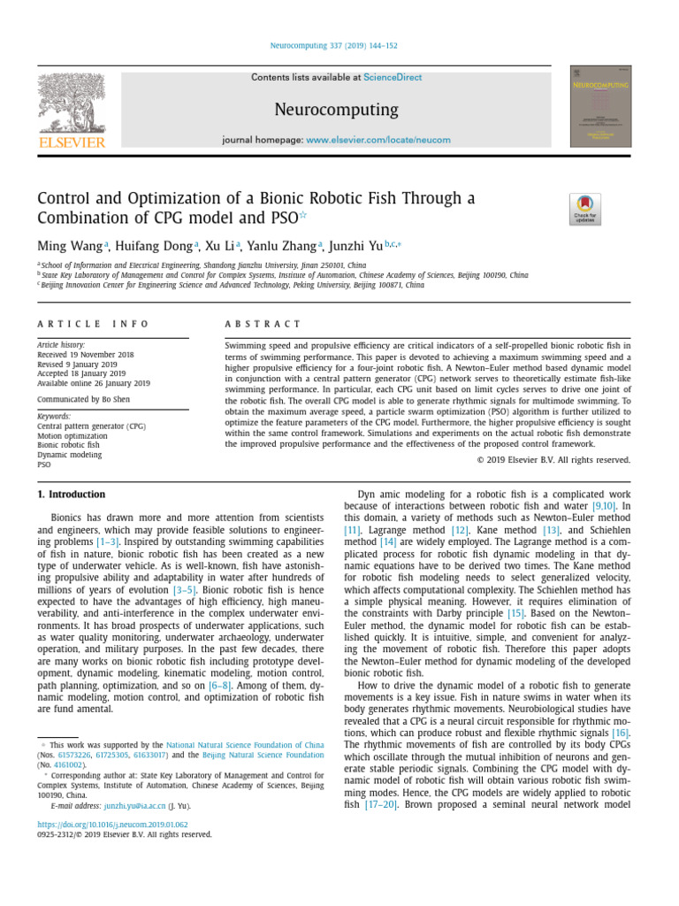 Bionic Robotic Fish Control Optimization | PDF | Kinematics ...