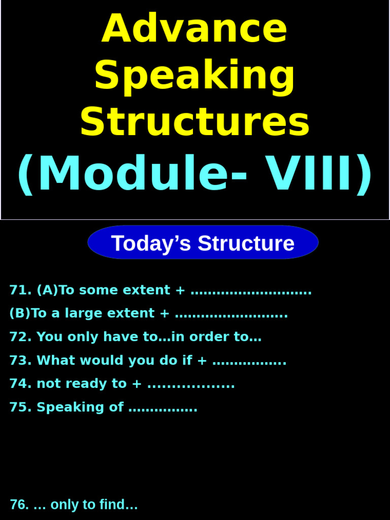 Paid Motivalish, Advance Speaking Structure, Module VIII | PDF