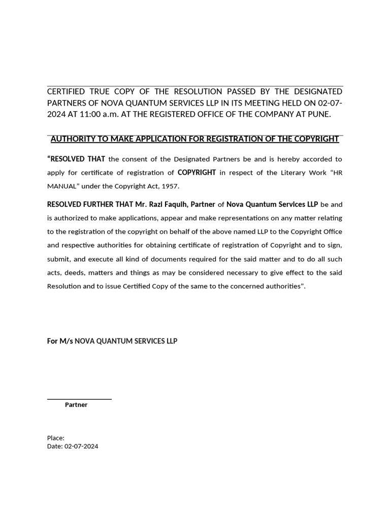 Board Resolution HR Manual | PDF