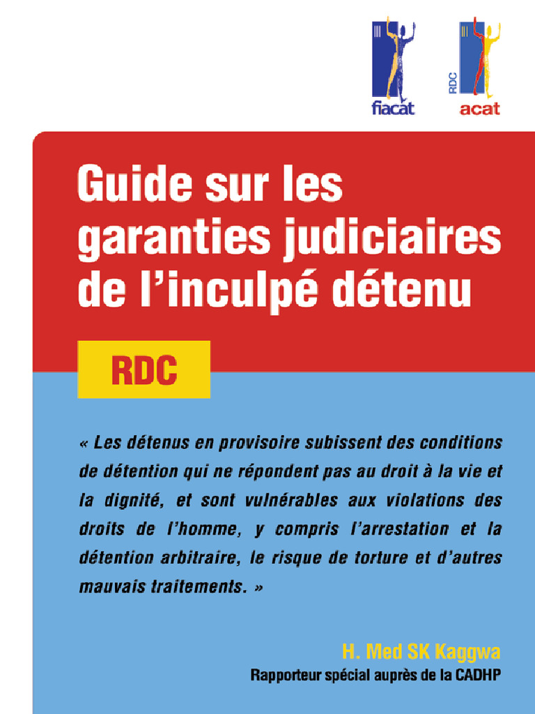 Garanties judiciaires des détenus en RDC | PDF | Torture | Prisonnier