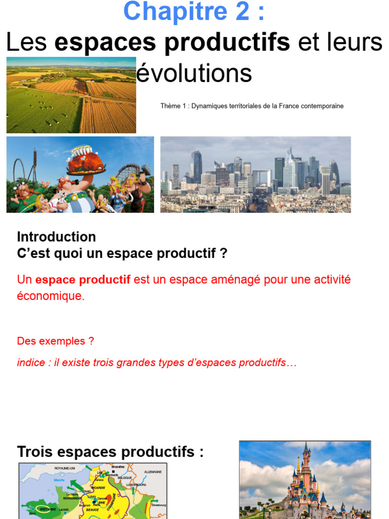Espaces productifs en France : évolutions clés | PDF | Agriculture ...