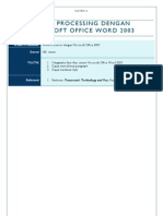 Materi II Word Processing Dengan Microsoft Office Word 2003