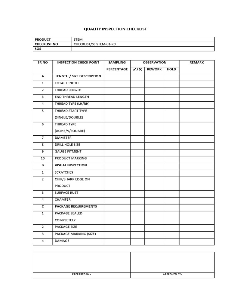 CHECKLIST -STEM | PDF