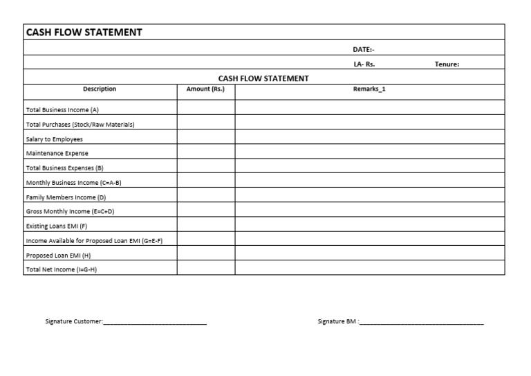 Cash Flow Statement 01 | PDF