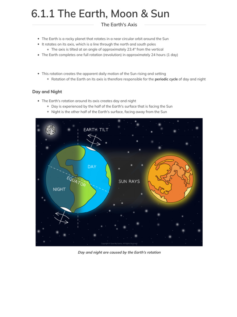 Earth's Rotation and Orbit Explained | PDF | Natural Satellite | Solar ...