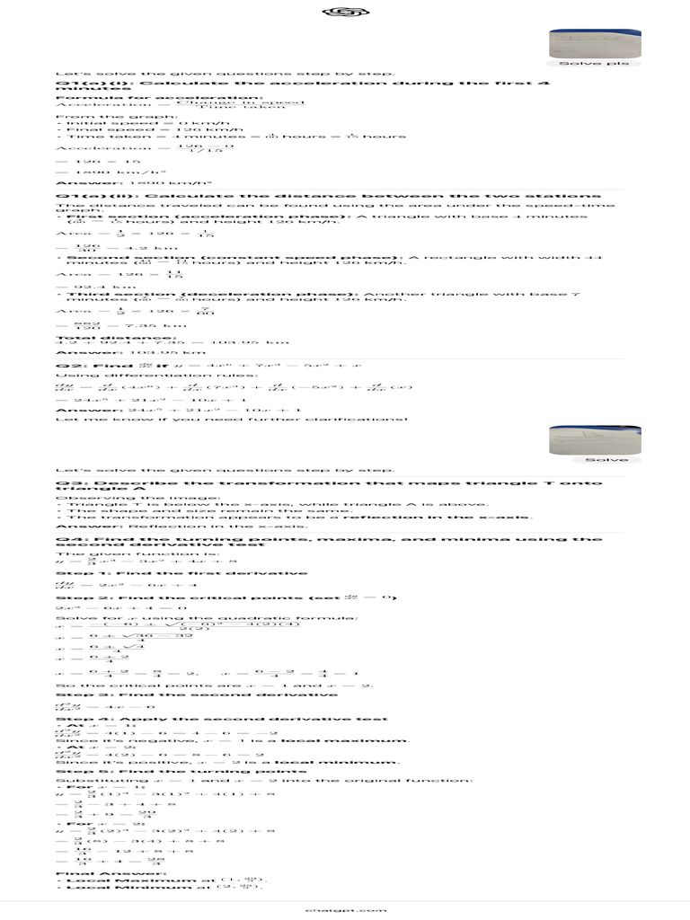 Physics and Calculus Solutions 4 | PDF