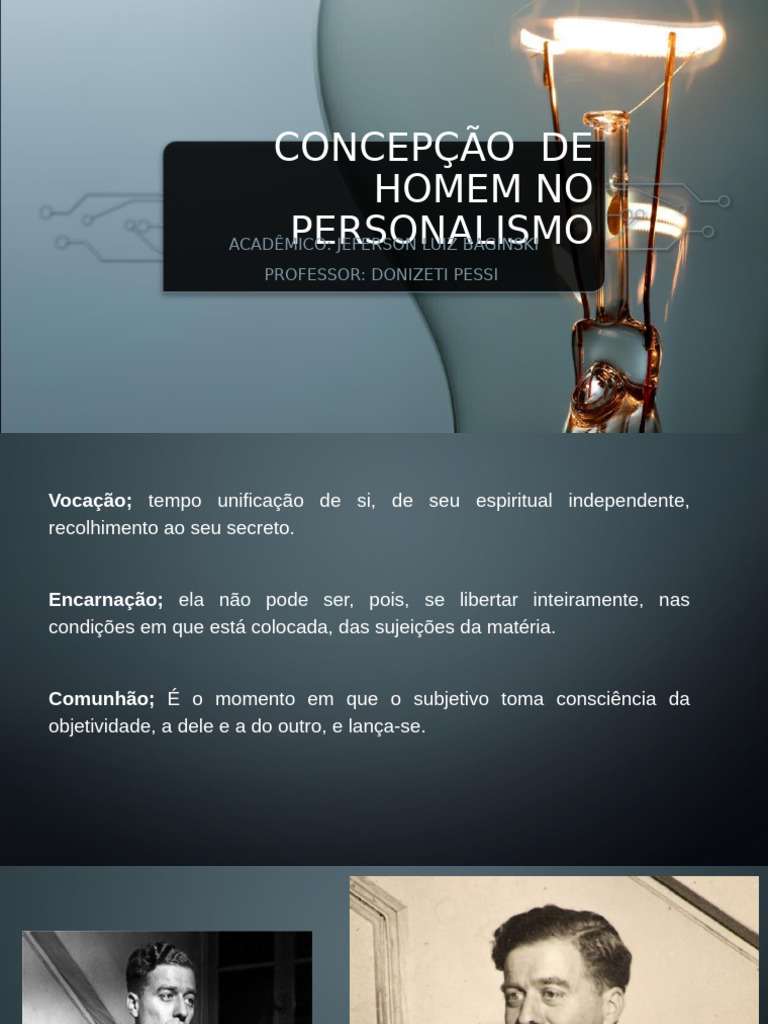 Concepção de homem no personalismo | PDF | Realidade | Consciência