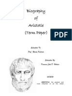 Biography of Aristotle (Term Paper) : Submitted To: Prof. Randy Ponteras