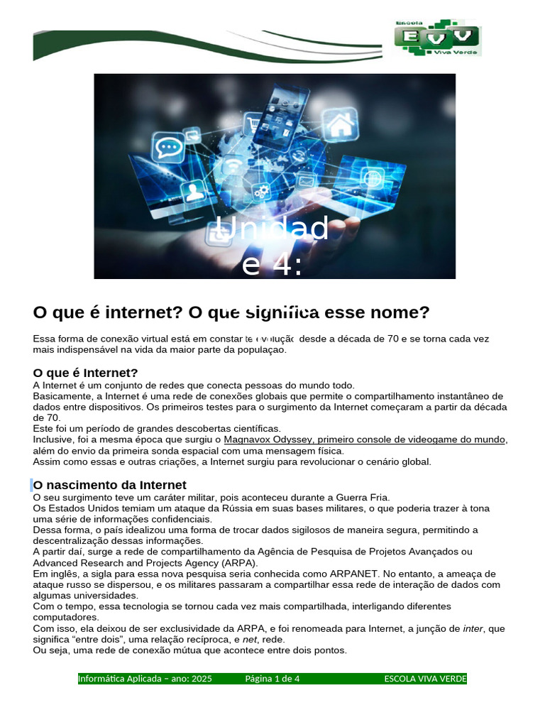 O que é Internet e sua evolução | PDF | Internet | Rede de computadores