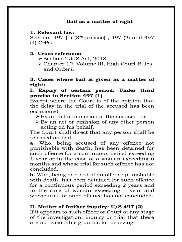 Understanding Section 497 CrPC Bail | PDF
