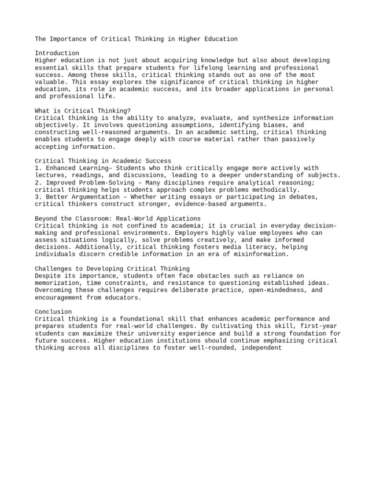 First Year Essay | PDF