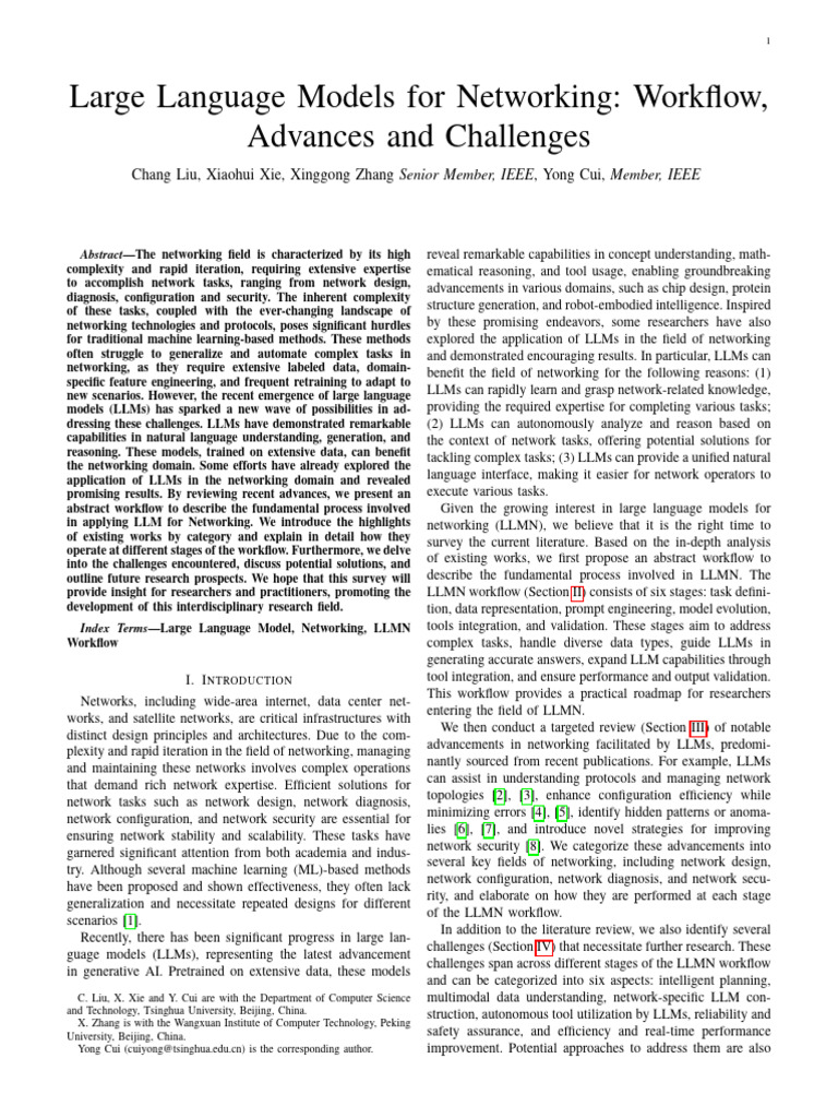 LLMs in Networking: Workflow and Challenges | PDF | Computer Security ...