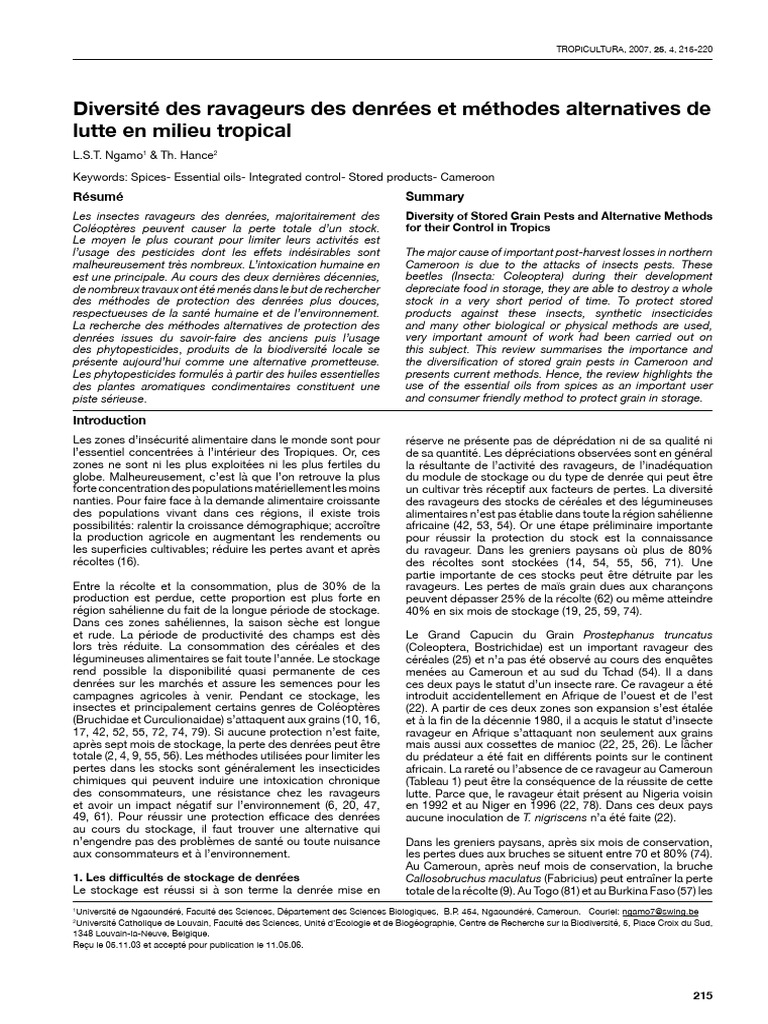 Insectes ravageurs et solutions naturelles | PDF | Céréale