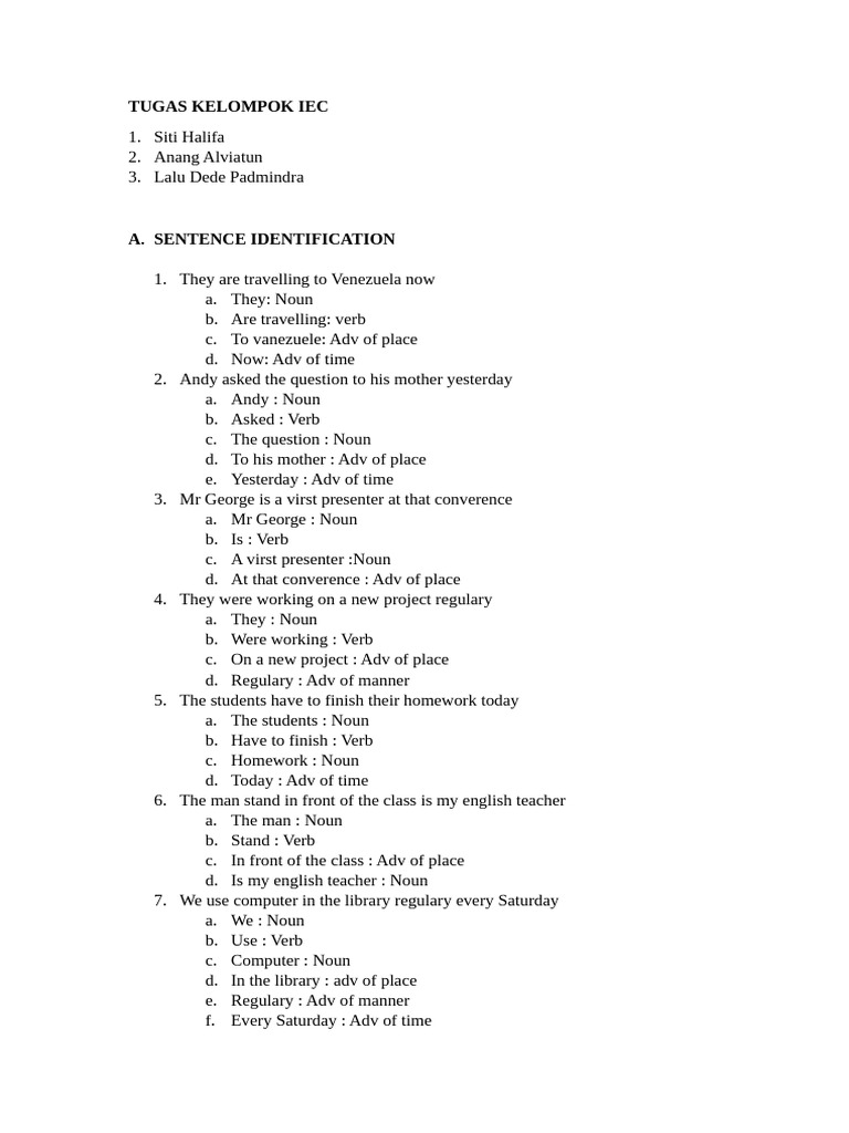 Sentence Identification and Tenses Guide | PDF | Linguistic Typology ...