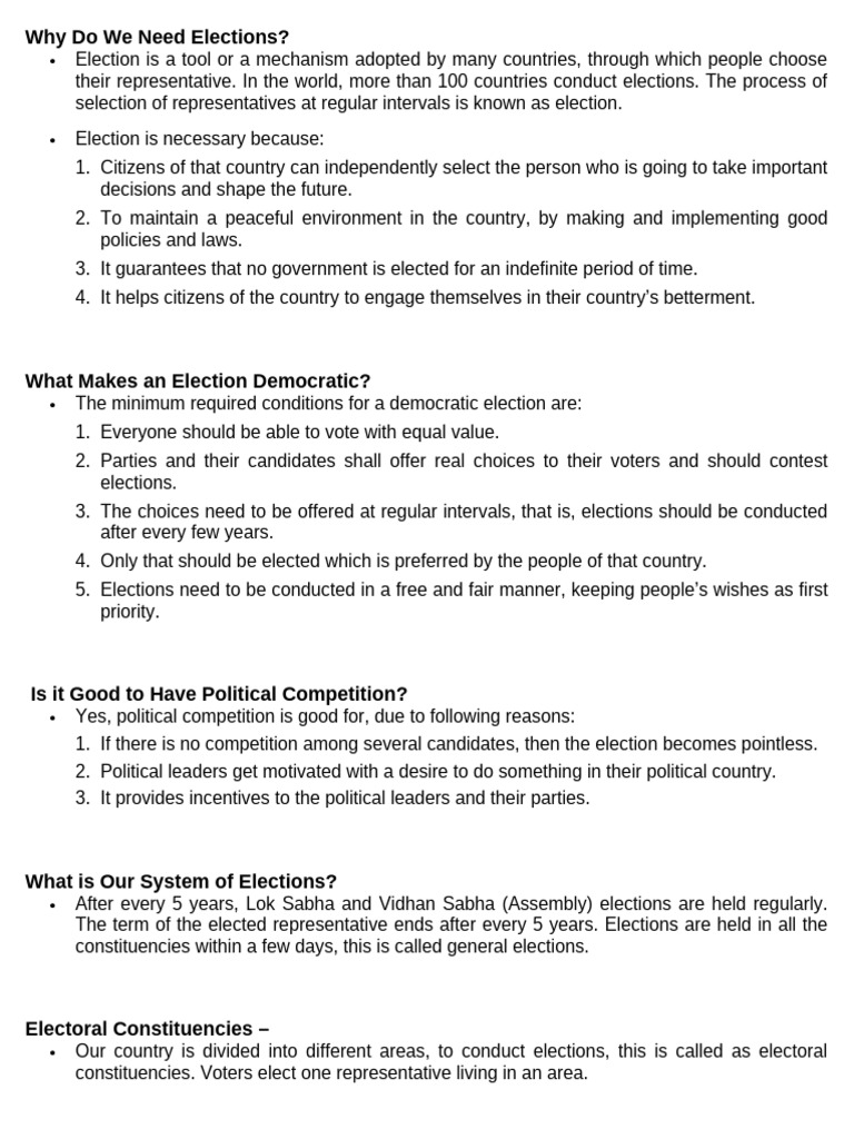 Importance of Elections in Democracy | PDF | Elections | Electoral District