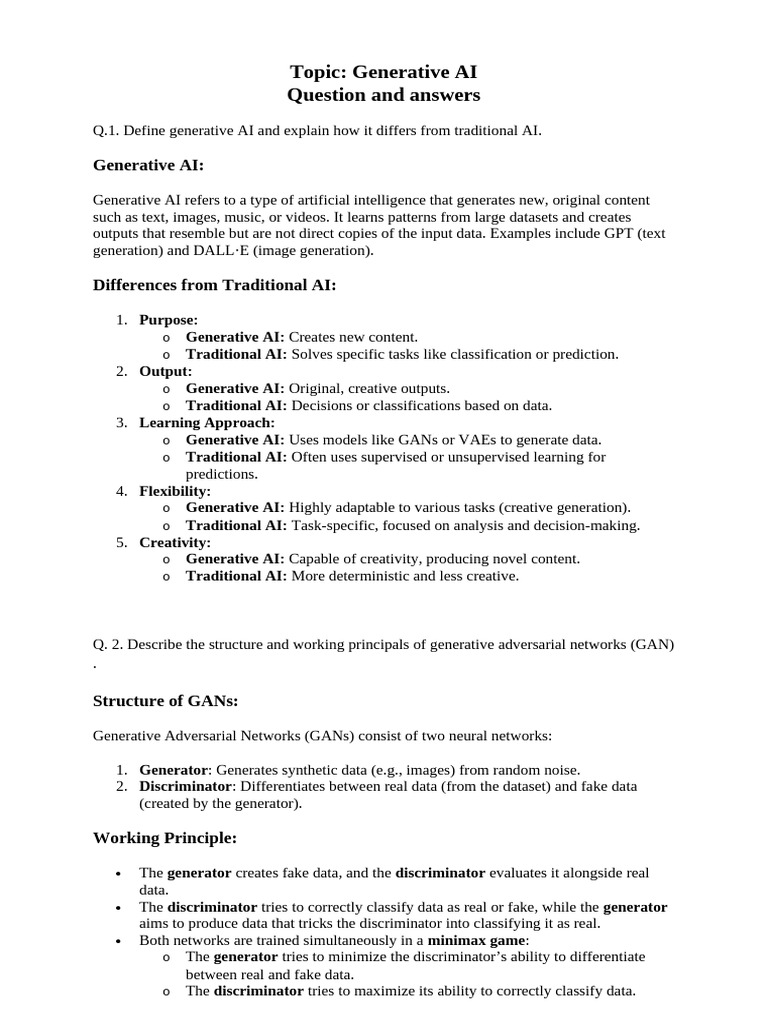 Generative AI Question and Answers | PDF | Artificial Intelligence ...