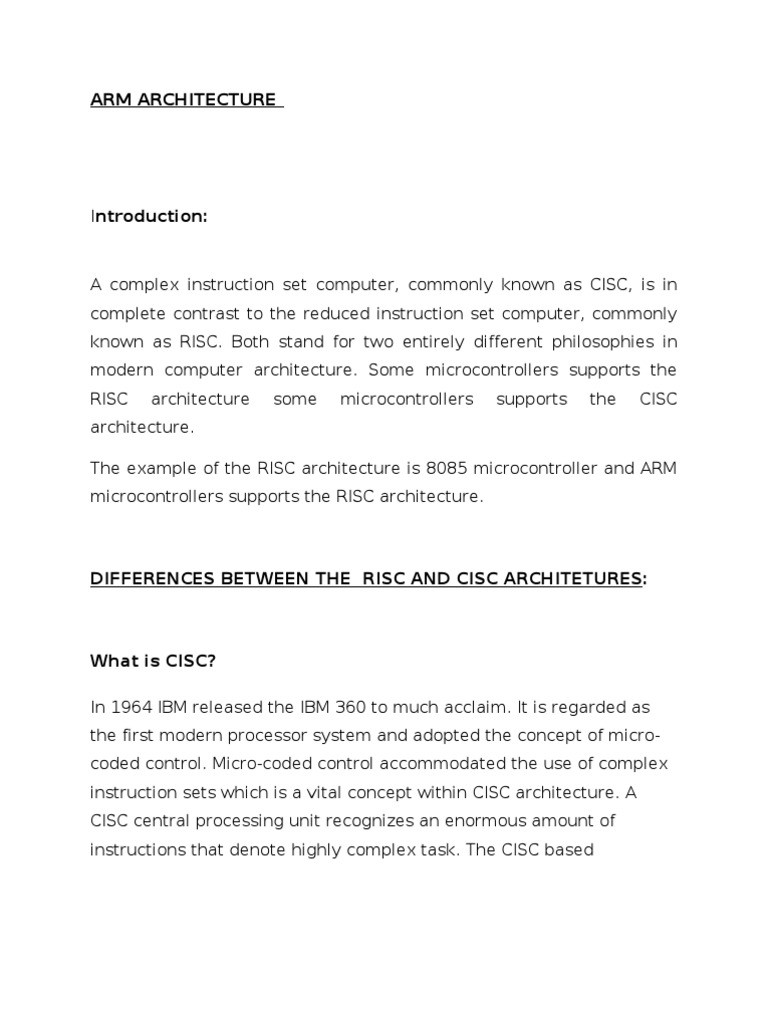 Arm Architecture PDF Arm Architecture Microcontroller
