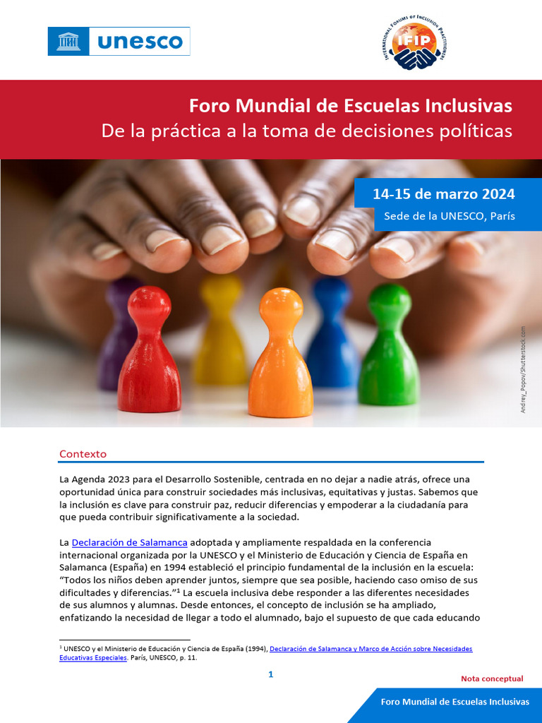 Foro Mundial de Escuelas Inclusivas 2024 | PDF | Inclusión (Educación ...