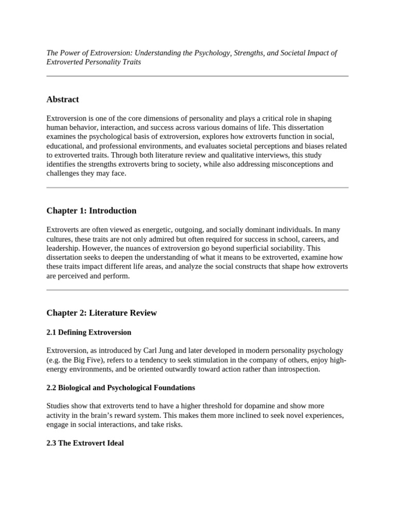 Understanding Extroversion's Impact | PDF | Extraversion And ...
