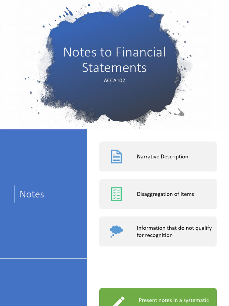 Financial Statement Notes Overview | PDF