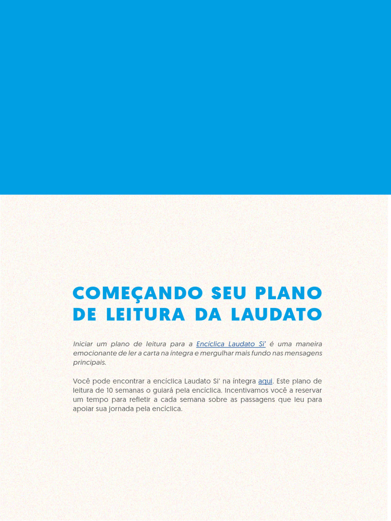 Plano de Leitura da Laudato Si’ | PDF